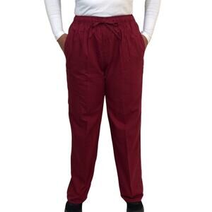 Men’s Scrubs Pants 4XL Medical Elastic Band Drawstring Front Pockets Maroon